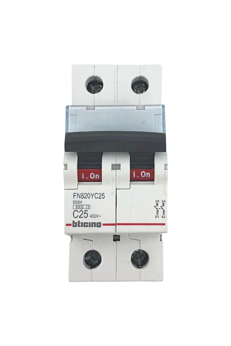 BTICINO Interruptor Termomagnetico 2X25A 10KA FN820YC25 - Bticino BTICINO Interruptor Termomagnetico 2X25A 10KA FN820YC25 - Bticino FN820YC25