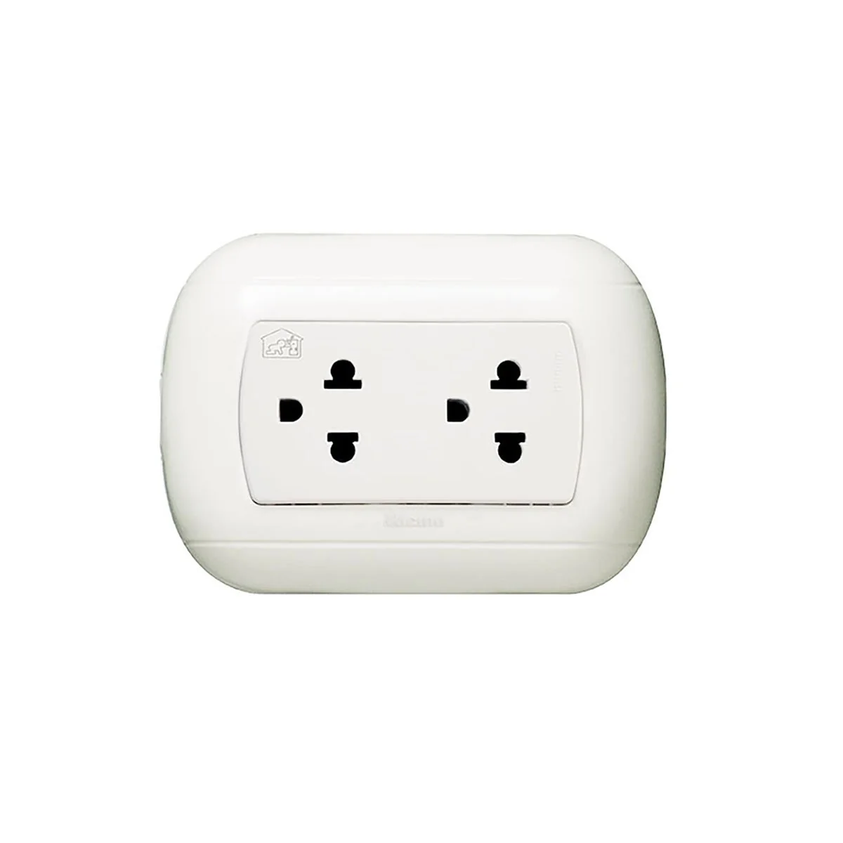 BTICINO Tomacorriente Doble Universal + Tierra 2P+T 16A 250V Oval P57 - Bticino BTICINO Tomacorriente Doble Universal + Tierra 2P+T 16A 250V Oval P57 - Bticino P57