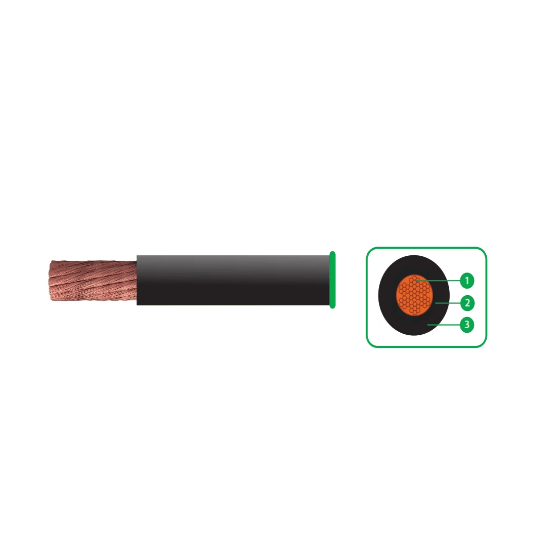 ELCOPE Cable De Soldar 2 AWG 600 V CL5 Color Negro - Elcope CS2AWGE
