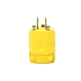 LEVITON Enchufe Plano 2P 15 A PVC Amarillo 115-PV - Leviton 115-PV