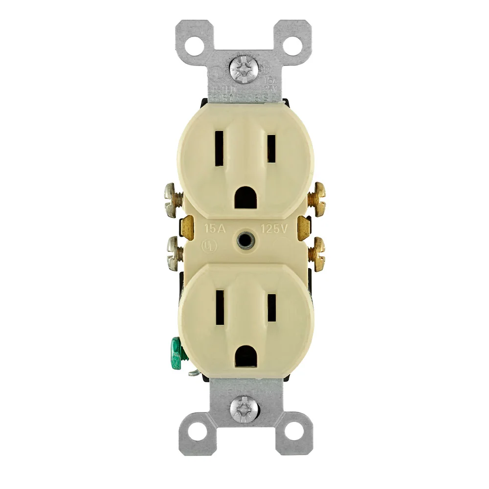 LEVITON Toma Doble Empotrable 2X15A 125V Marfil - 5320-ICP - Leviton 5320-ICP