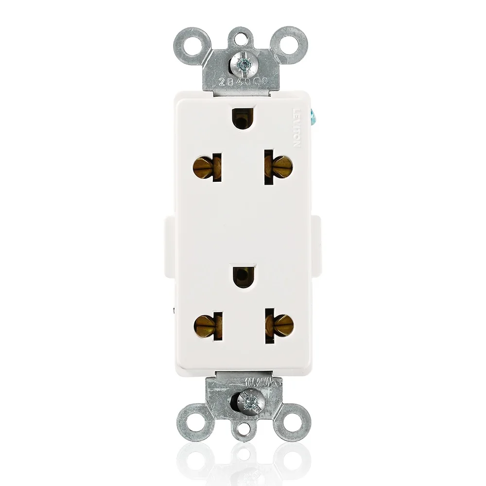 LEVITON Tomacorriente Universal Doble 2X15A 150V / 16A 250V Blanco Blanco Decora - 5835-W - Leviton 5835-W