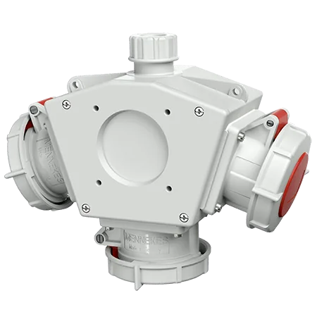 MENNEKES Toma Triple Aereo 16AMP 3P+N+T 415V Rojo 6H IP67 Código: 92912 - 92912 Mennekes 92912