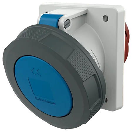 MENNEKES Toma Empotrable 63AMP 3P+T 250V Azul 9H IP67 Codigo 204A - Mennekes 204A