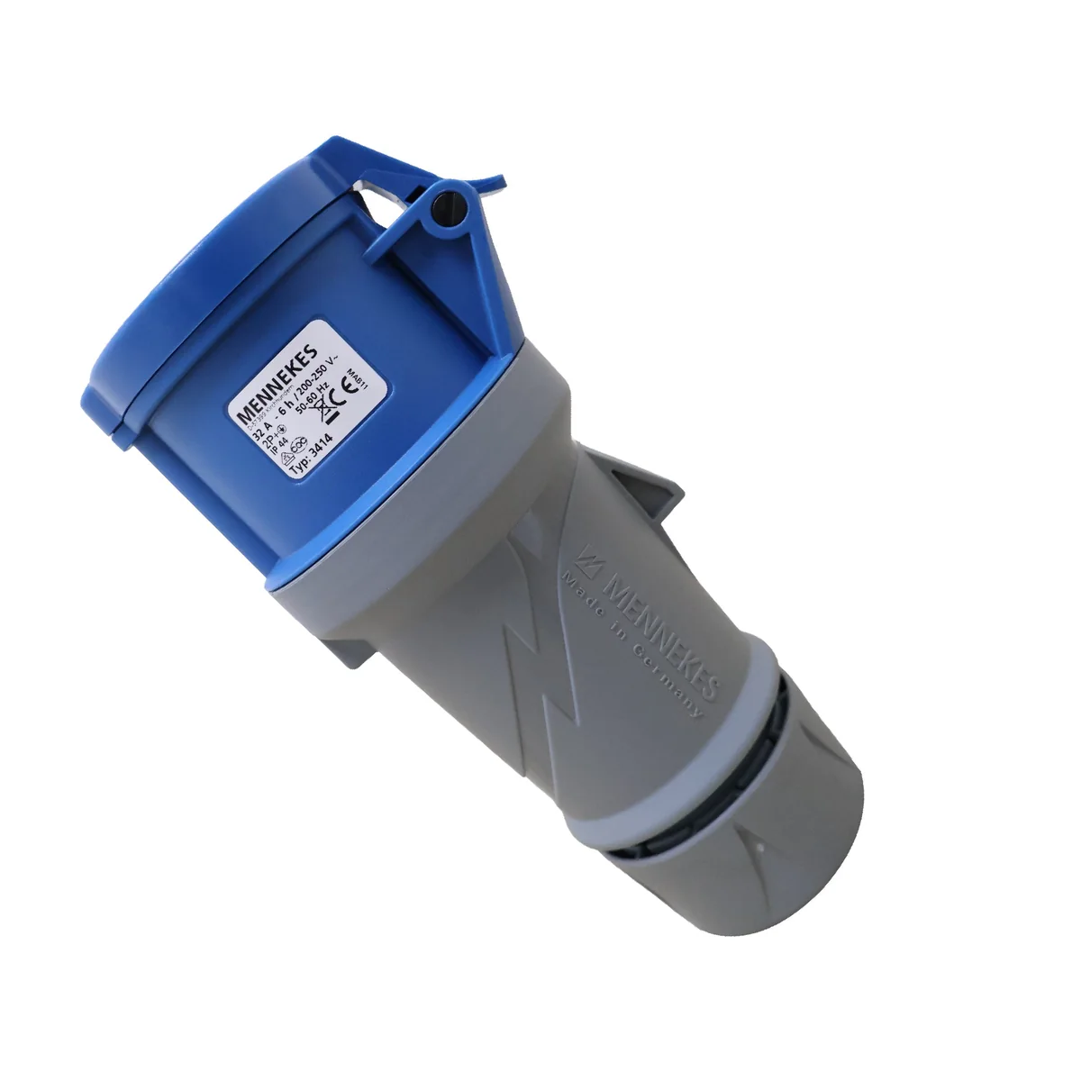 MENNEKES Toma Aereo 32AMP 2P+T 250V Azul 6H IP44 Powertop Plus (2CUERPOS) Reemplaza A 522 - Menneskes 3414