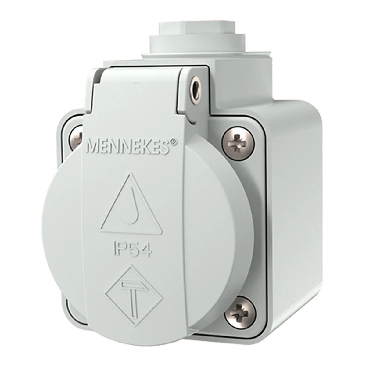 MENNEKES Toma Visible Schuko 16A 2P+T 250V Gris IP44 10081 Mennekes 10081