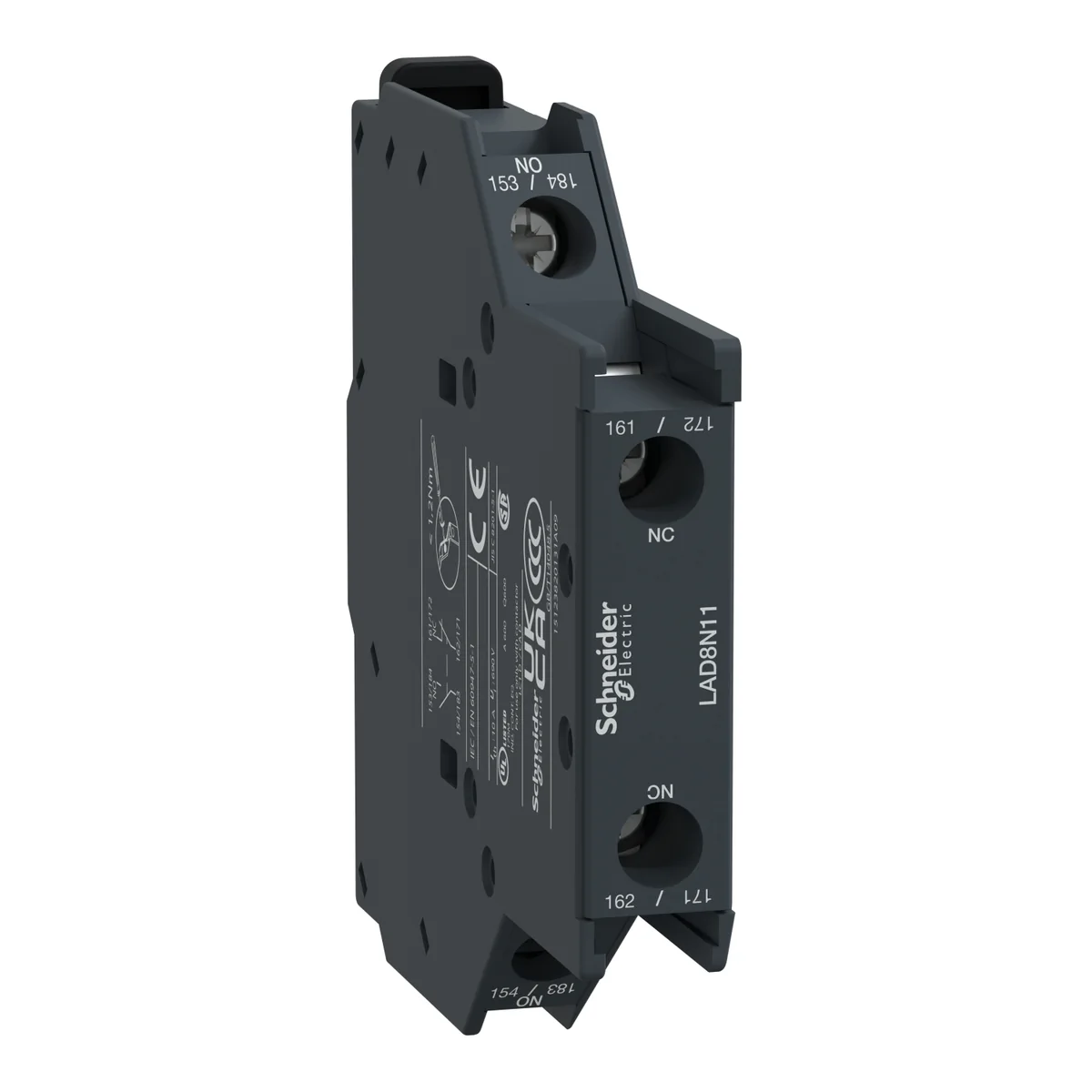 SCHNEIDER Block Contacto Auxiliar Lateral 1NA + 1NC P/LC1D-LC1F - LAD8N11 Schneider LAD8N11