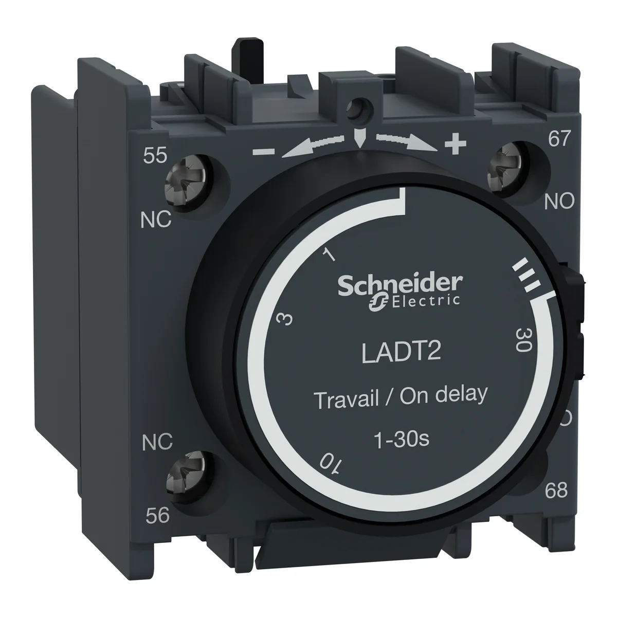 SCHNEIDER Block Contacto Temporizador Frontal 0,1-30S 1NA + 1NC P/LC1D-LC1F - LADT2 Schneider LADT2