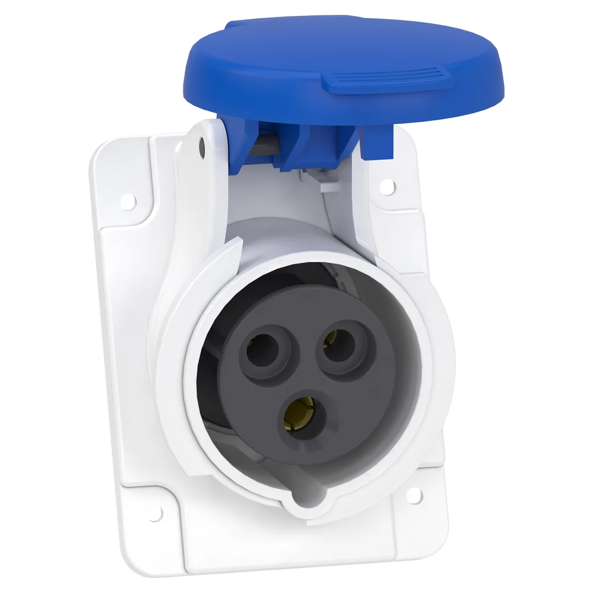 SCHNEIDER Toma Industrial Empotrado 2P+T 16A 250VAC Azul 6H IP44 PKY16F423 PKY16F423