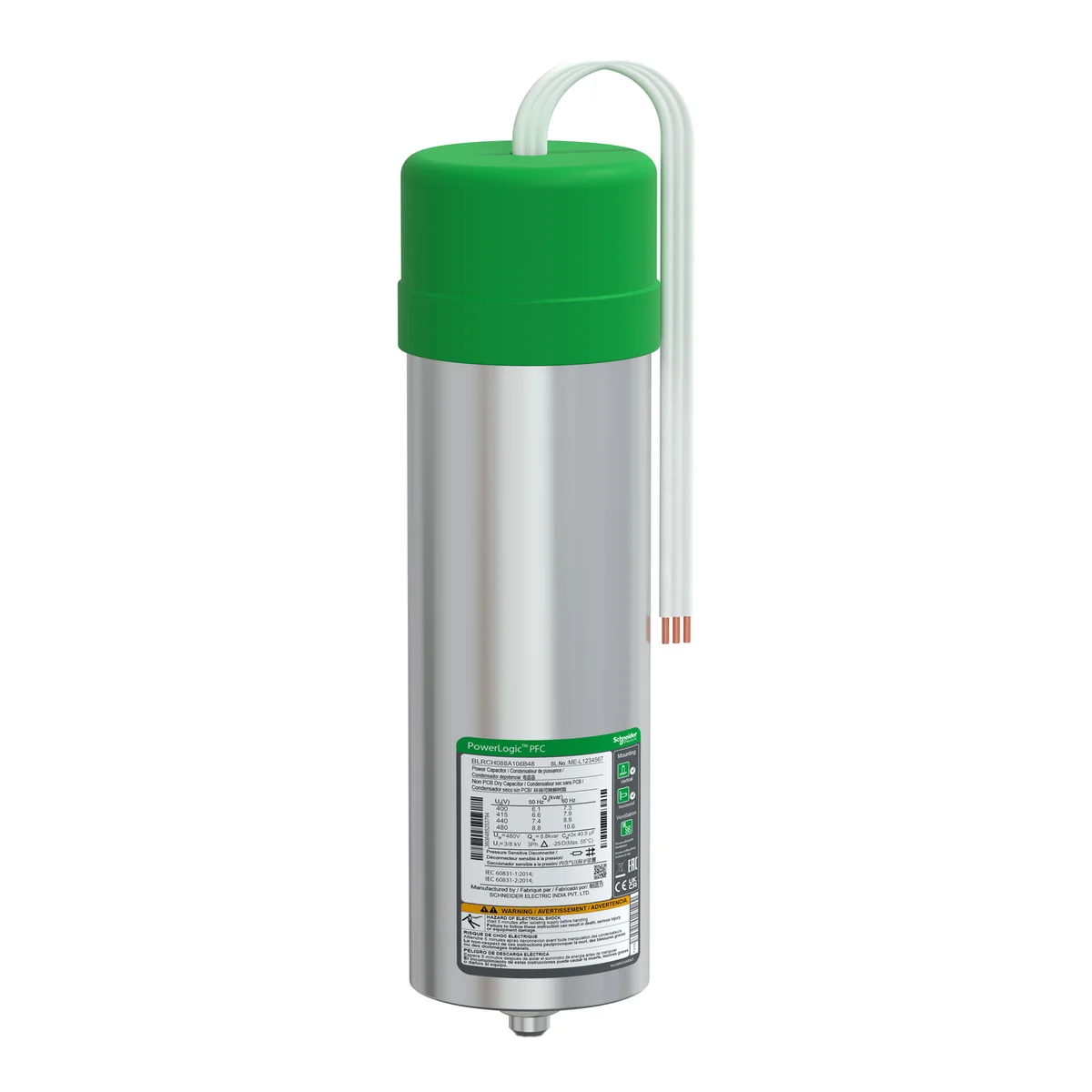 SCHNEIDER Condensador D/Potencia Trifasico 10.6KVAR 480VAC Varplus Can BLRCH088A106B48 - Schneider BLRCH088A106B48