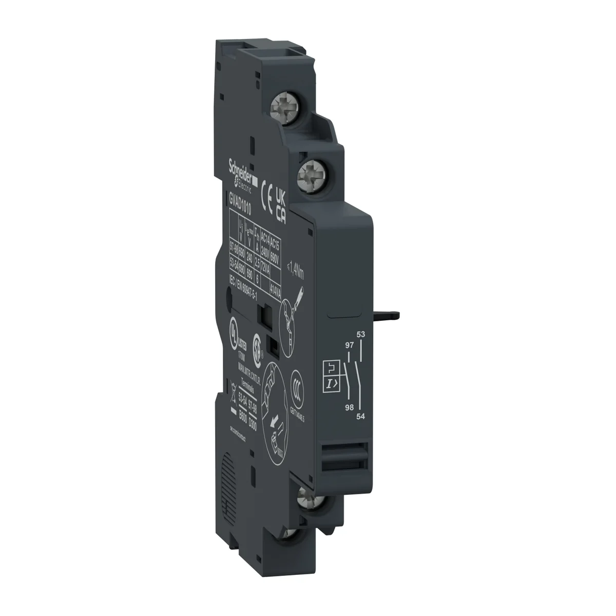 SCHNEIDER Block Contacto Lateral Señalizadr De Falla 2NA GVAD1010 GVAD1010
