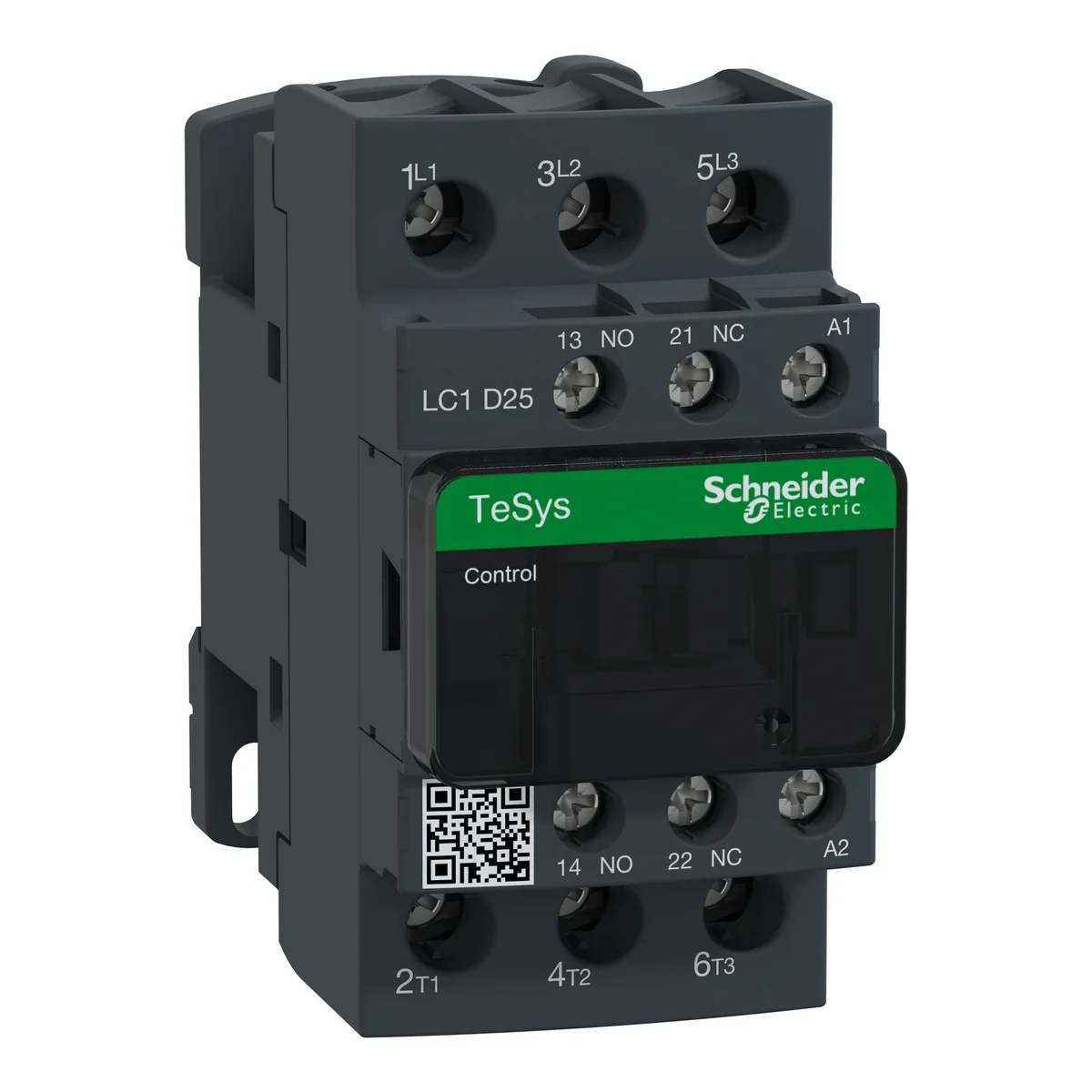 SCHNEIDER Contactor Trifásico 25 A Bobina 380 VAC,1NA+1NC, Tesys LC1D25Q7 Schneider LC1D25Q7