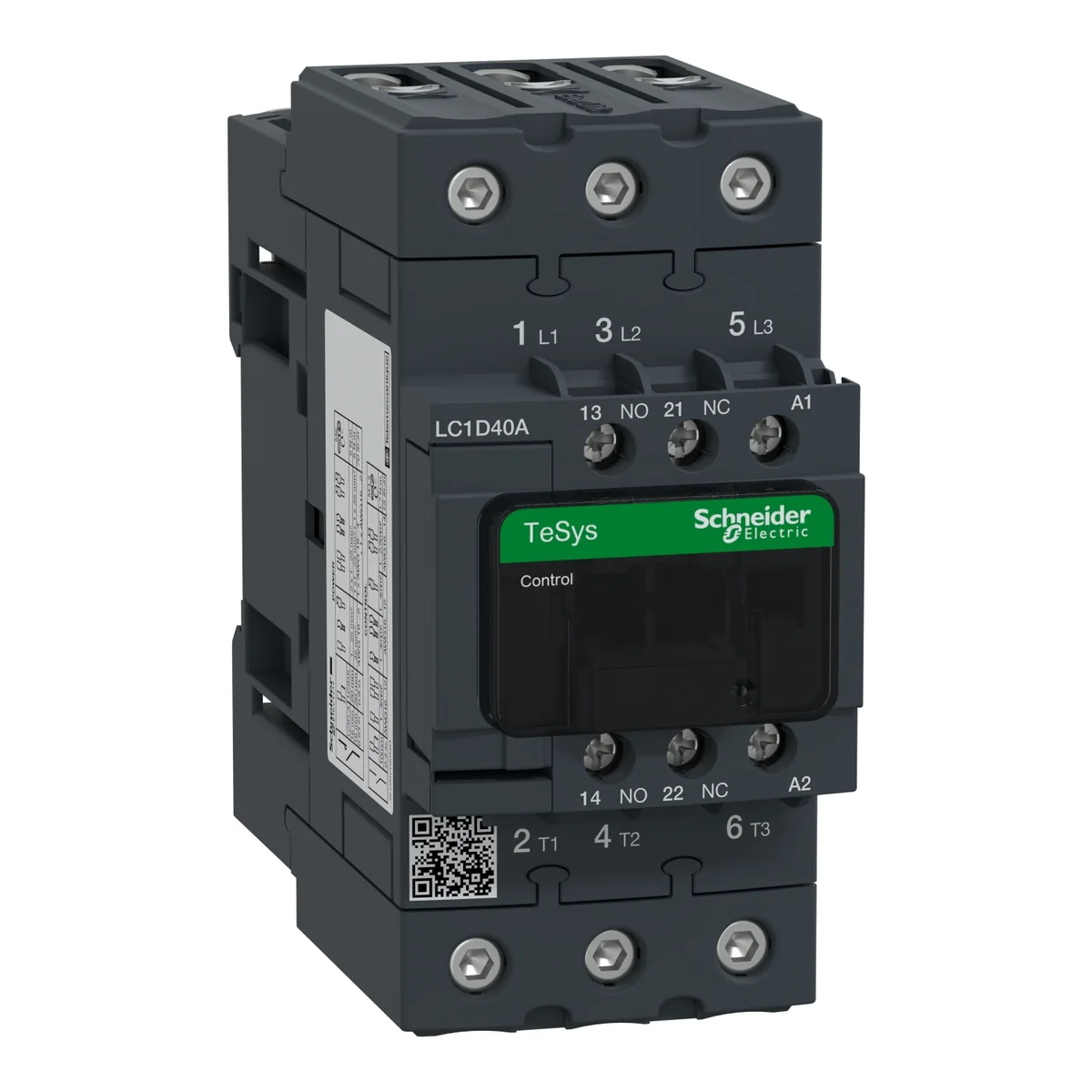 SCHNEIDER Contactor Trifásico 40 A Bobina 110 VAC,1NA+1NC, Tesys LC1D40AF7 Schneider LC1D40AF7