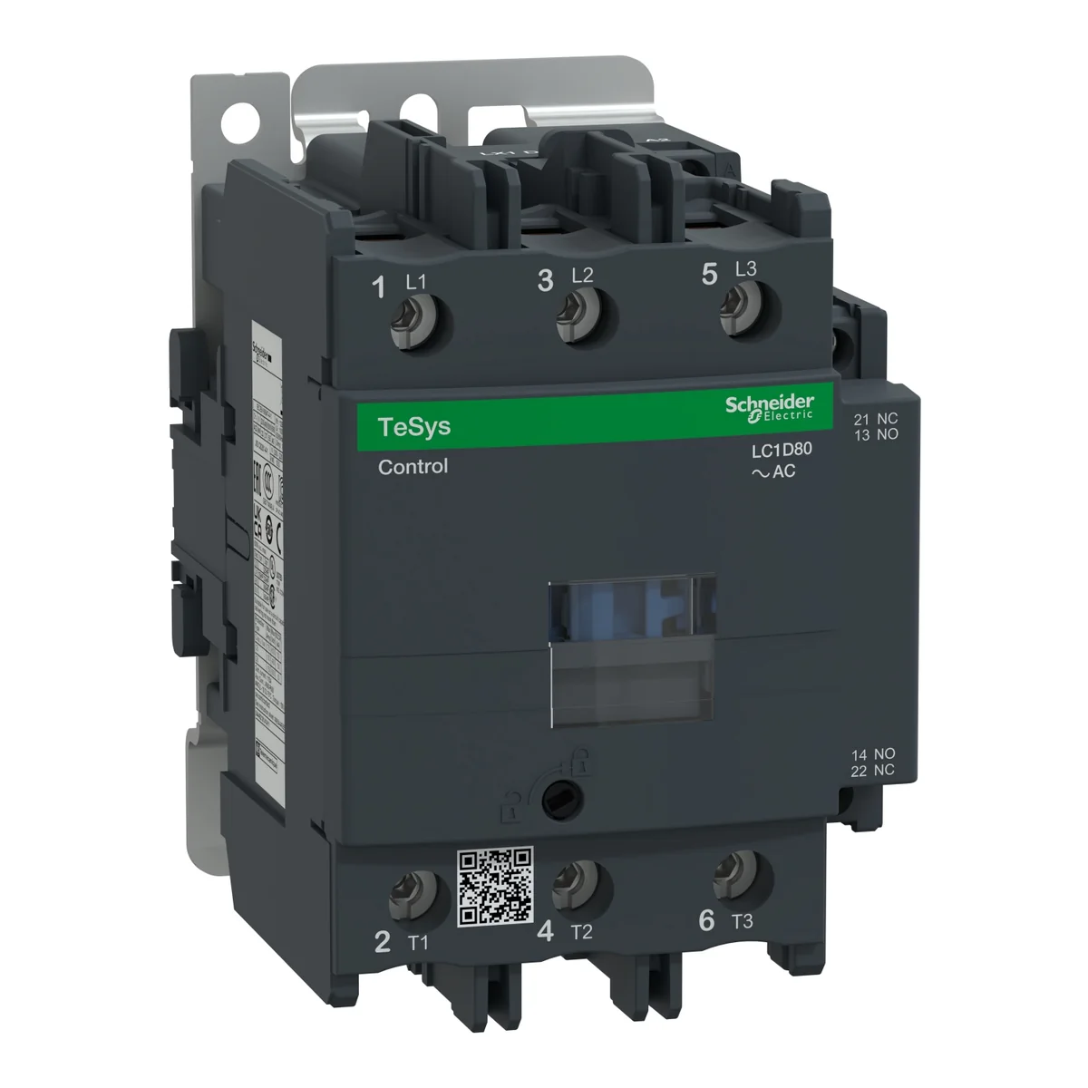 SCHNEIDER Contactor Trifásico 80 A Bobina 220 VAC,1NA+1NC, Tesys LC1D80M7 Schneider LC1D80M7