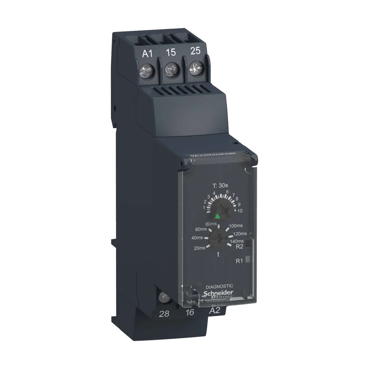 SCHNEIDER Relé Temporizador Electrónico Estrella-Triangulo 0,3-30 S 24-240 Vac/Vdc 1NANC Zelio RE22R2QEMR Schneider RE22R2QEMR