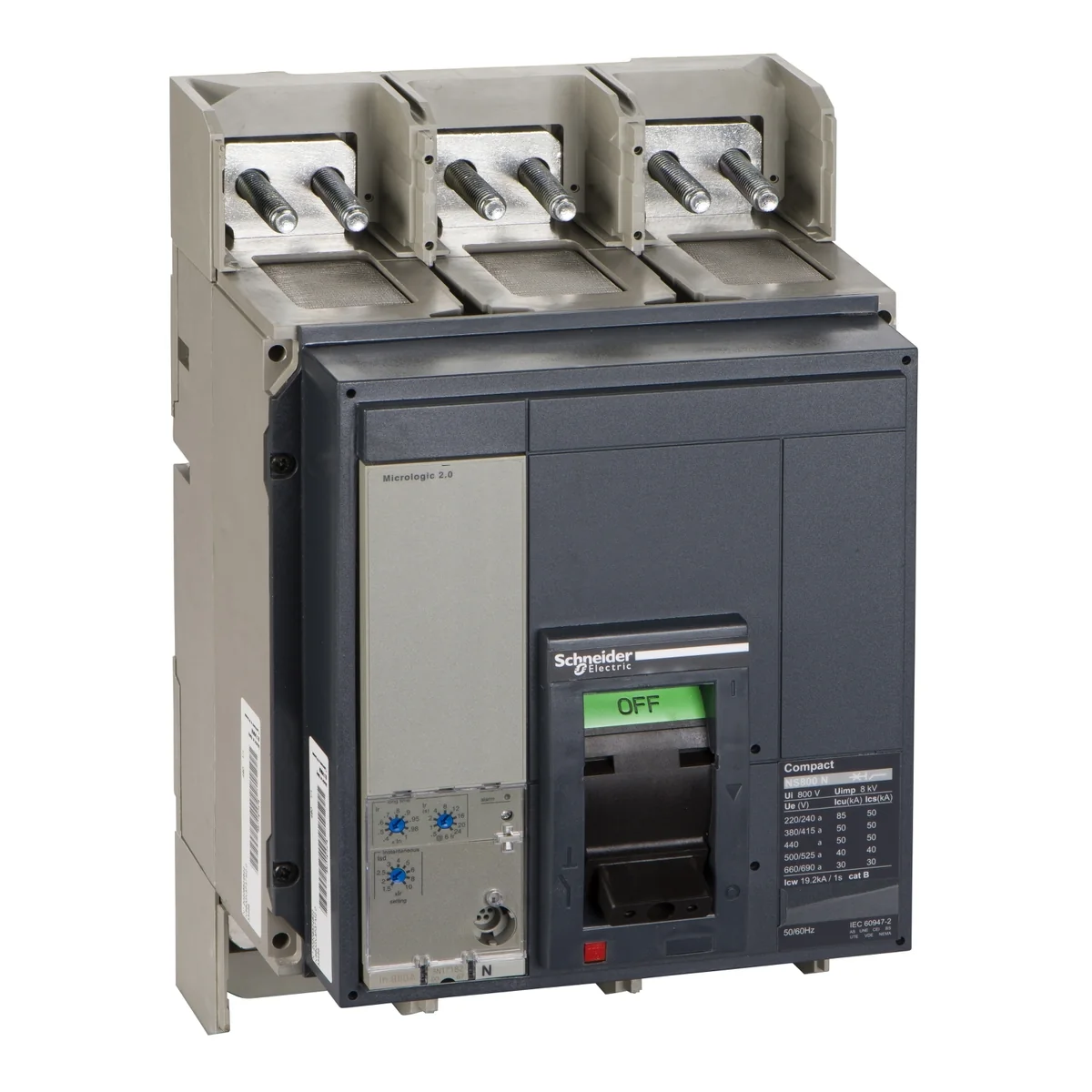 SCHNEIDER Interruptor Termomagnético 3P Reg. 320-800 A, 85 Ka En 220 Vac, 42 Ka 440 Vac Ns 800N 33466 Schneider 33466