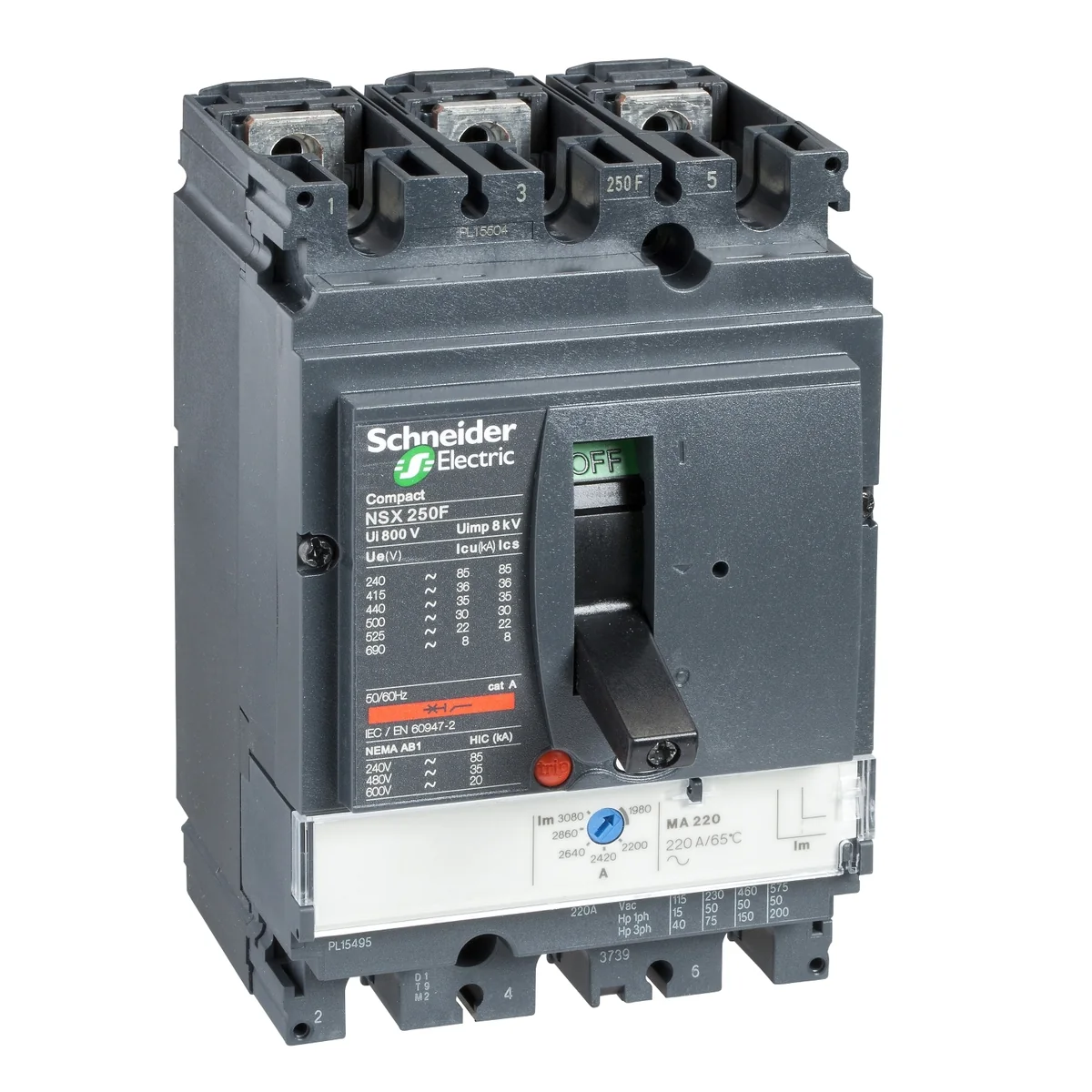 SCHNEIDER Guardamotor-Interruptor Protector De Motor 3 X 220 A LV431756- LV431756 Schneider LV431756