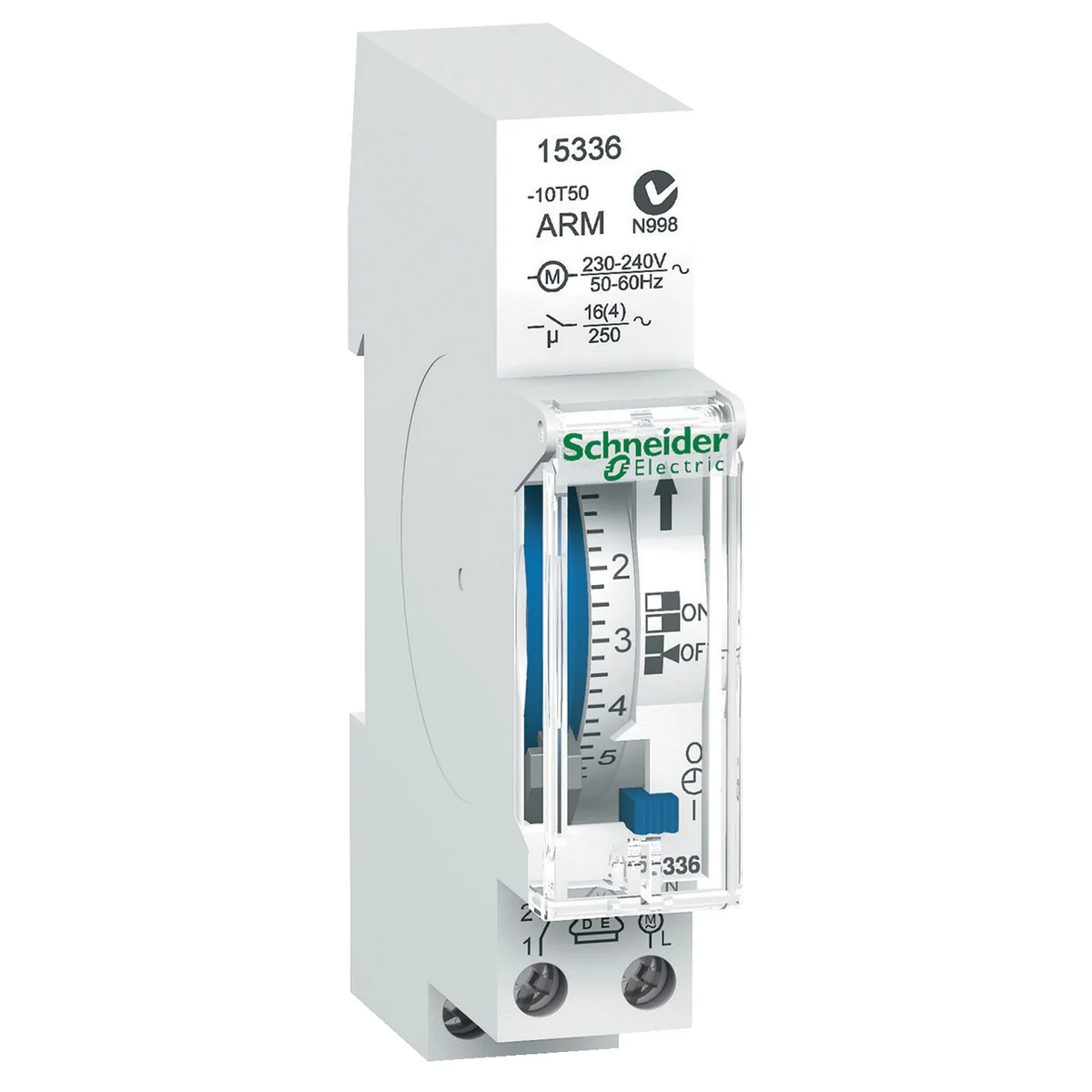 SCHNEIDER Interruptor Horario Analogico Diario 1MOD. CR:100 Horas, 1C-16A 15336 Schneider 15336