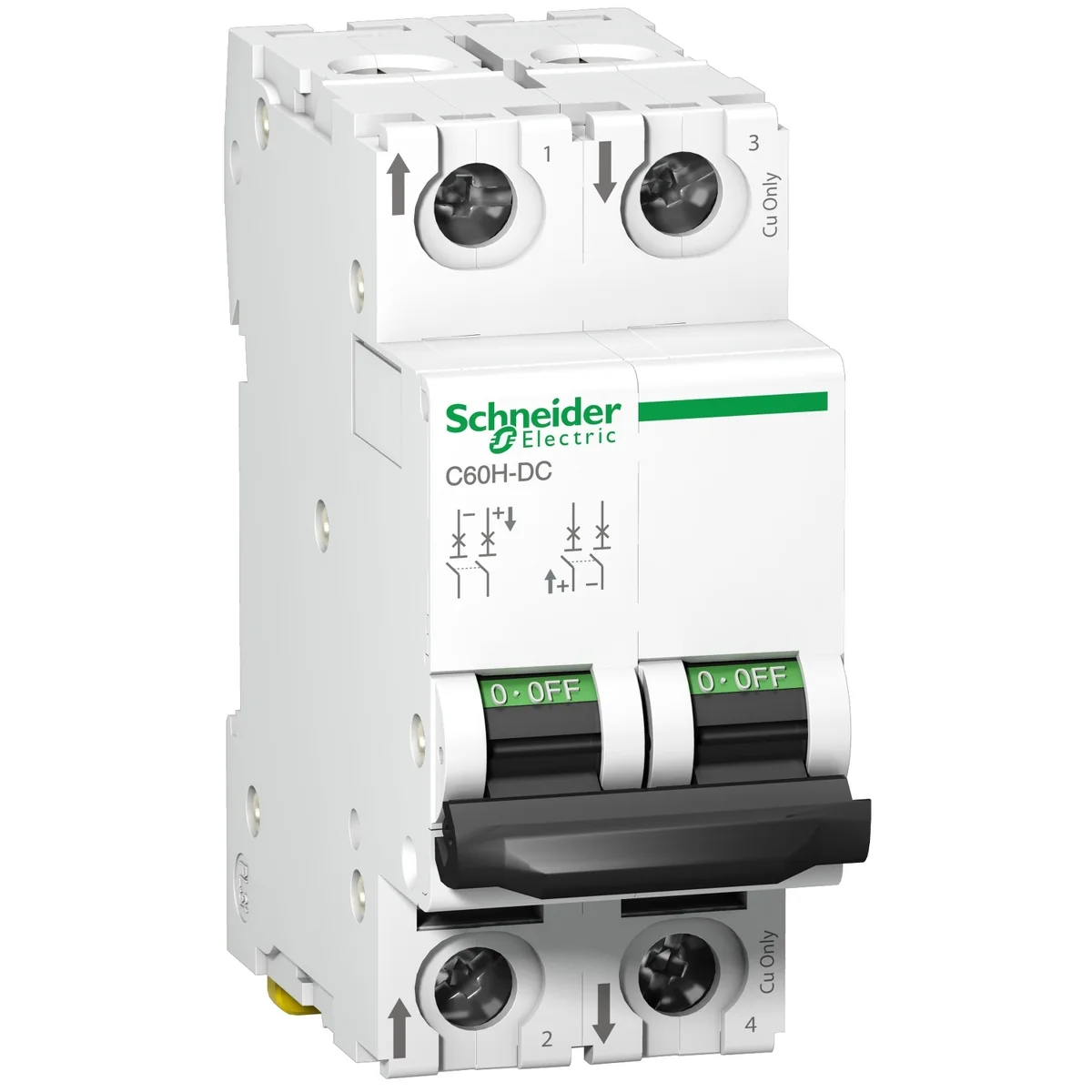 SCHNEIDER Interruptor Termomagnetico DC ACTI9 C60H 2P 32 A Curva C - A9N61535 - Schneider A9N61535