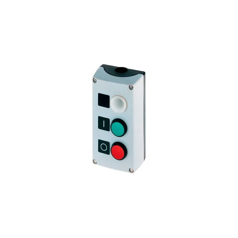 SIEMENS Caja Programa De 22MM PVC, 3 Posiciones, Puls. Rojo "O" 1NC, Puls. Verde "I" 1NA, 3SB3803-0DA3, Siemens 3SB3803-0DA3