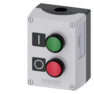 SIEMENS Caja Con 2 Pulsadores, Verde: I , 1 NA, Rojo: 0, 1 NC 3SU1802-0AB00-2AB1 - Siemens 3SU1802-0AB00-2A