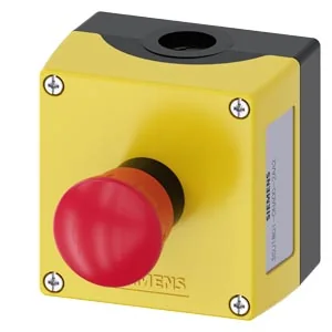 SIEMENS Caja Con Pulsador De Emergencia Tipo Hongo Rojo, Desencablamiento Por Giro 1NC 3SU1801-0NA00-2AA2 - Siemens 3SU1801-0NA00-2A
