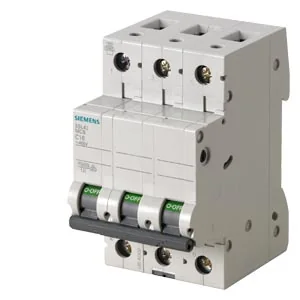 SIEMENS Interruptor Termomagnético 3P 10 A 220/440VAC, 20/10KA, Curva C P/Riel 5SL4310-7RC - Marca: Siemens 5SL4310-7RC