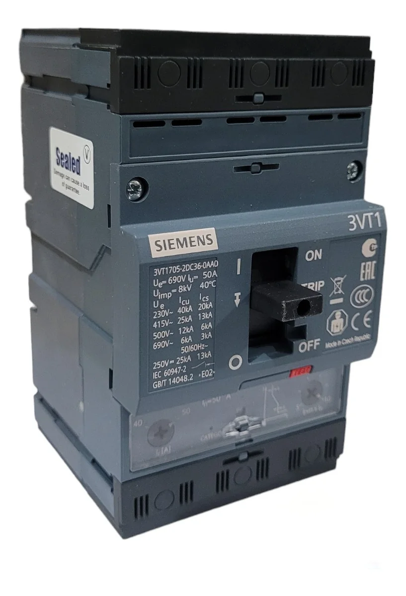 SIEMENS Interruptor Termomagnetico 40-50 A ICU=40KA @ 220V 3VT1705-2DC36-0AA0 - Siemens 3VT1705-2DC36-0A