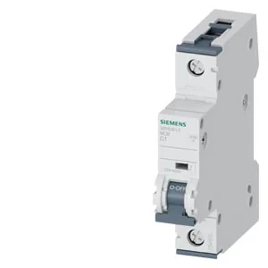 SIEMENS Interruptor Termomagnético 1P X 1 A 20KA P/Riel 5SY6101-7 - Siemens 5SY6101-7