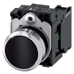 SIEMENS Pulsador Negro, 1 NA 3SU1150-0AB10-1BA0 - Siemens 3SU1150-0AB10-1B