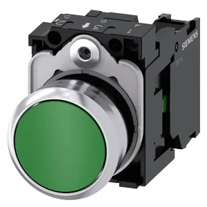 SIEMENS Pulsador Verde, 1 NA 3SU1150-0AB40-1BA0 - Siemens 3SU1150-0AB40-1B
