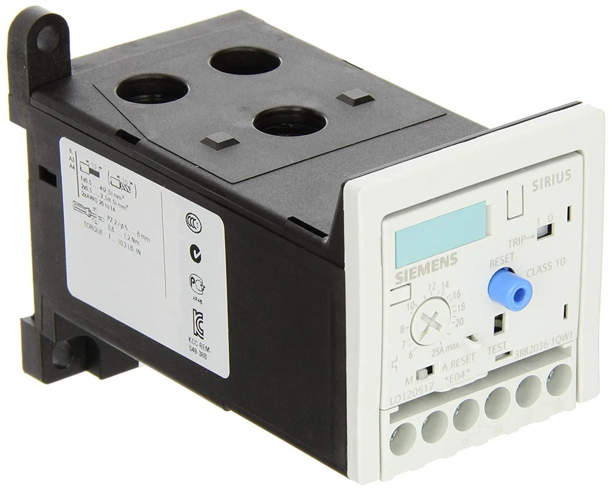 SIEMENS Relé Térmico Electrónico 6-25A S2 (Presentación Anterior) - 3RB2036-1QW1 - Siemens SIEMENS Relé Térmico Electrónico 6-25A S2 (Presentación Anterior) - 3RB2036-1QW1 - Siemens 3RB2036-1QW1