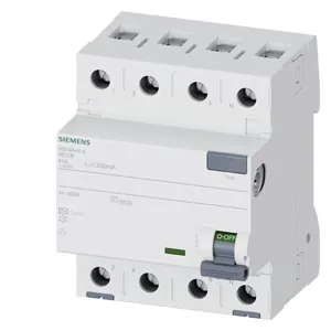 SIEMENS Interruptor Diferencial 4P 40 A , Tipo AC, 300 Ma, 5SV4644-0 - Siemens 5SV4644-0