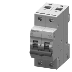 SIEMENS Interruptor Termomagnético 2X10 A 415 V 6 Ka, ,Modelo Sinova - Siemens (5TJ6210-7) 5TJ6210-7