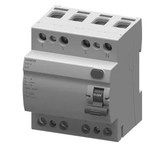 SIEMENS Interruptor Diferencial 4X25 A, 30 Ma, Tipo AC, Modelo Sinova - Siemens (5TJ7342-0) 5TJ7342-0