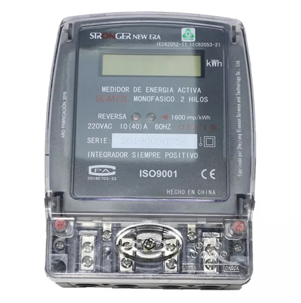 STRONGER Medidor Monofasico Digital 10(40) A 220 V SGM72LCD - Stronger SGM72LCD