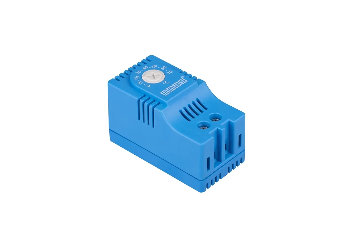 JASON FAN Termostato Bimetalico Para Ventilador NO Para Enfriamiento (Color Azul), 0 - 70 °C, Montaje En Riel Dil PTM111 - Jason Fan PTM111