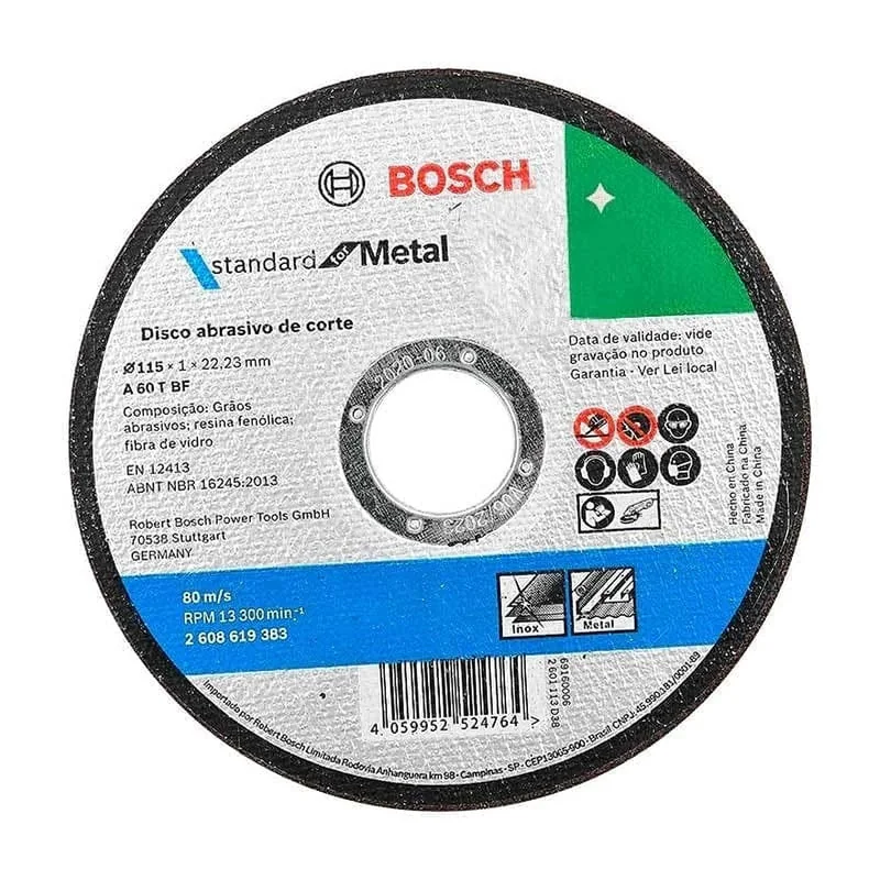 BOSCH Disco De Corte Metal Standar 1MM 4 1/2 2608619383 CAJX100 Bosch 8511 8511