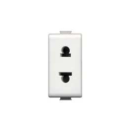 BTICINO Dado Tomacorriente 2P Universal 16A 250V AM5025 1MOD Blanco AM5025S - Bticino AM5025