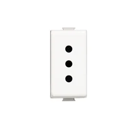 BTICINO Dado Tomacorriente 3 En Linea 1 Mod Blanco 2P+T 10A 250V Matix AM5113 - Bticino AM5113