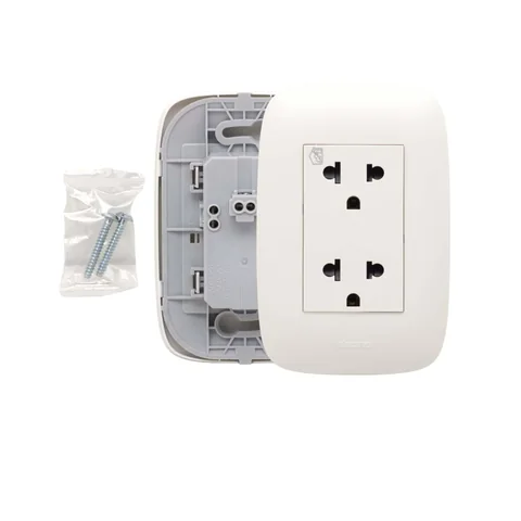 BTICINO Tomacorriente Universal Doble 2P+T P/Empotrar AP1222B - Bticino AP1222B