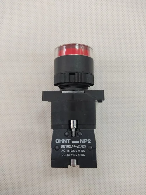 CHINT Pulsador Luminoso (Nc)con Lampara Tipo LED,C/ROJO.220V 574082