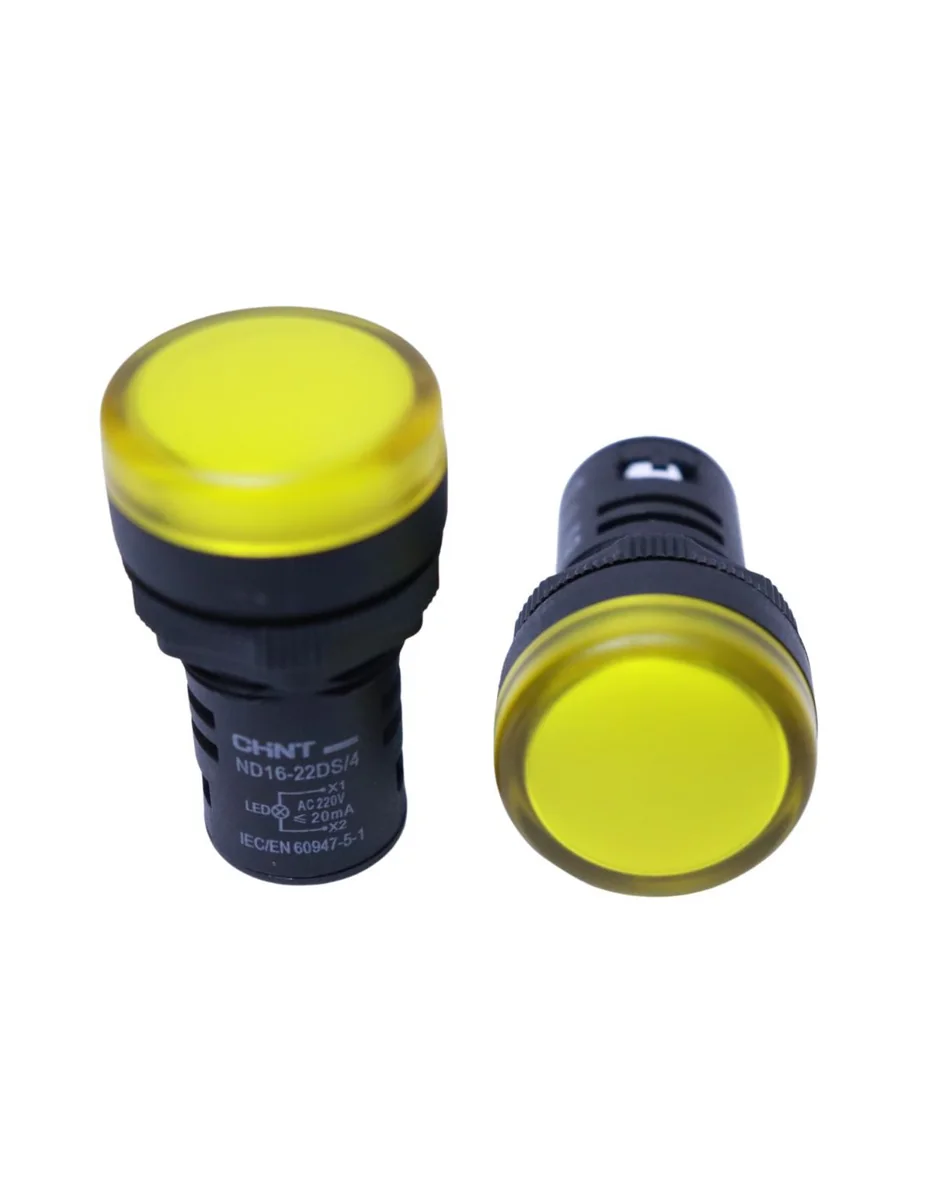 CHINT Piloto Lampara De Señalizacion Tipo LED Color AMARILLA,22MM,V/220VAC - Chint 592719