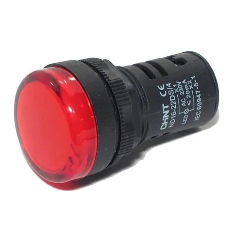 CHINT Piloto Lampara De Señalizacion Tipo LED Color Rojo 22MM 220VAC - Chint 592718
