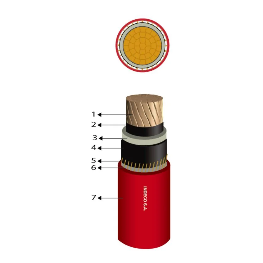 INDECO Cable Media Tension 18/30KV 1X120MM2 Rojo N2XSY N2XSY-120