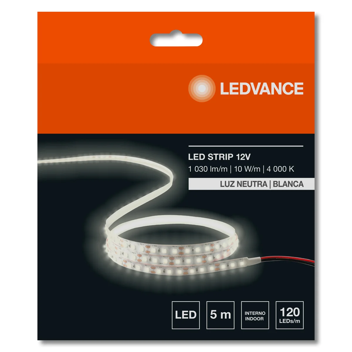 LEDVANCE Cinta LED Flex 4000K 12VDC 10W IP20 5MTS 120LEDS Smd - Marca: Ledvance 7020283