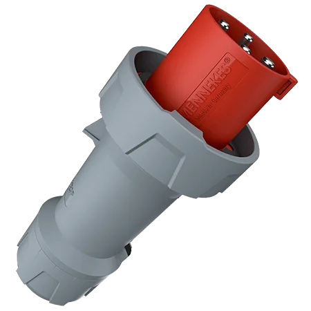 MENNEKES Enchufe 63AMP 3P+T 415V Rojo 6H Powertop Plus IP67- 3308 Mennekes 3308