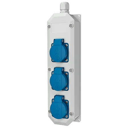 MENNEKES Supresor (Extensión) 3 Servicios Schuko 16AMP 2P+T 250V 6H - IP44 Codigo: 96700 - Mennekes 96700