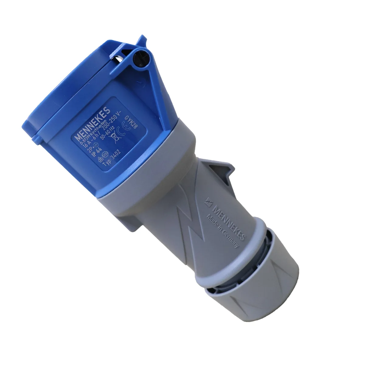 MENNEKES Toma Aereo 16AMP 2P+T 250V Azul 6H IP44 Powertop Plus (3402 Reemplaza Al 510) - Marca: Mennekes 3402