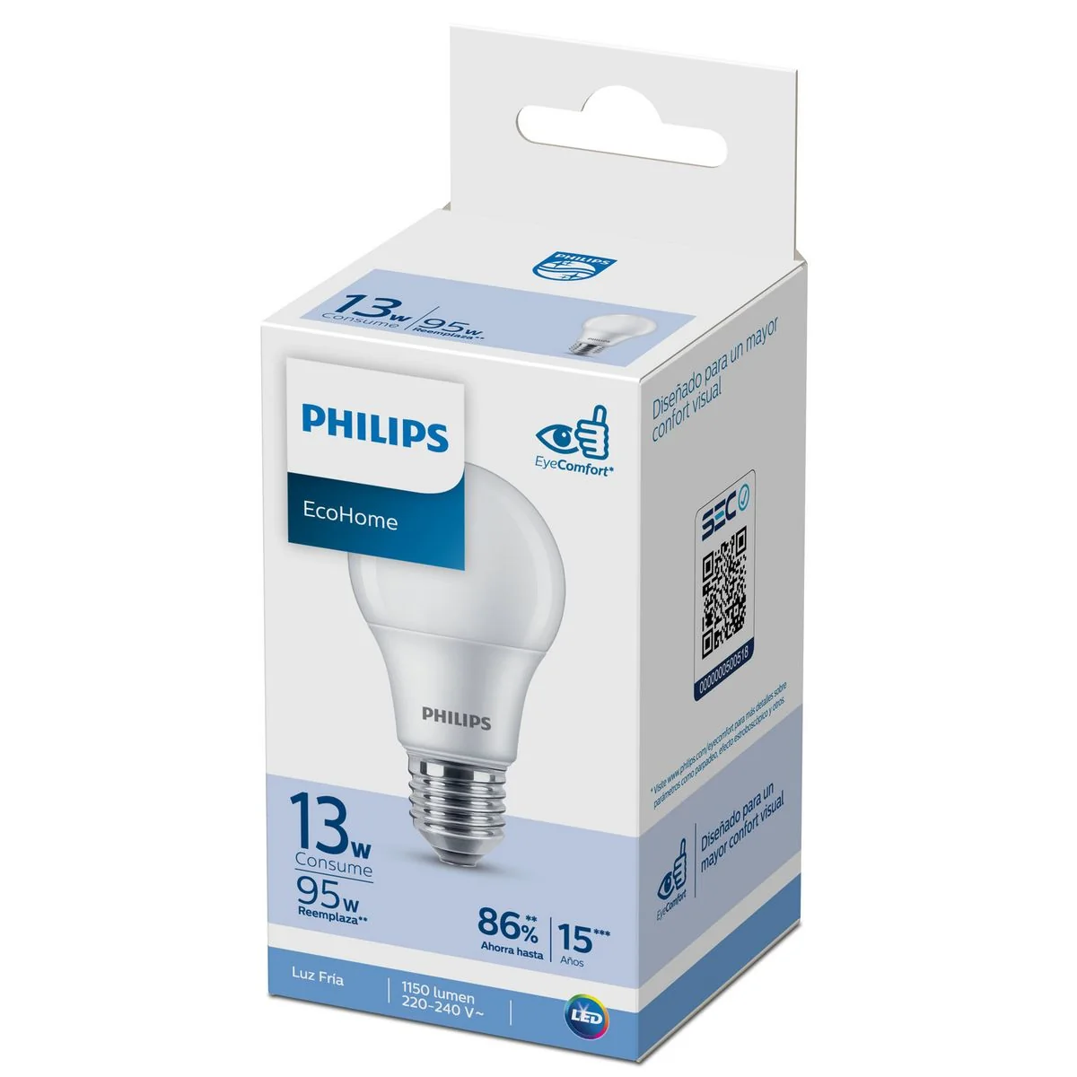 PHILIPS Foco LED Ecohome 13W E27 Luz Fria - Philips FOCO13W-PHILIPS